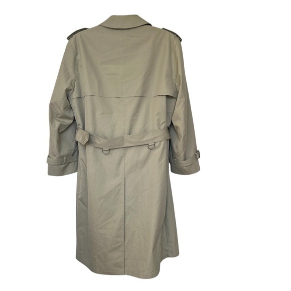 London Fog Vintage Double Breasted Trench Coat Size 40 S/C Zip Out Red Lining - Picture 3 of 11